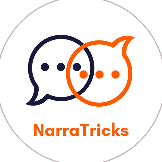 NarraTricks Logo NarraTricks logo - showing 2 intersecting speech bubbles - with the company name NarraTricks